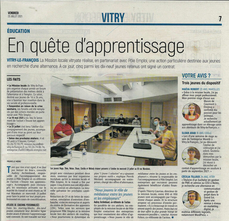 L Union Presse Vitry Le Francois Esam Solidarity L Union Presse Vitry Le Francois Esam Solidarity