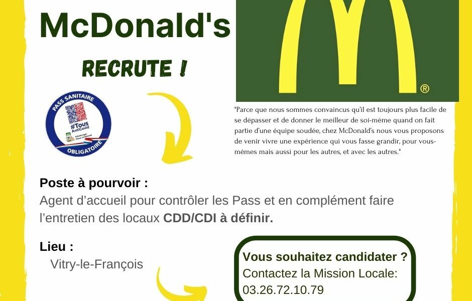 Offres d'emploi - mc donald's offre 2