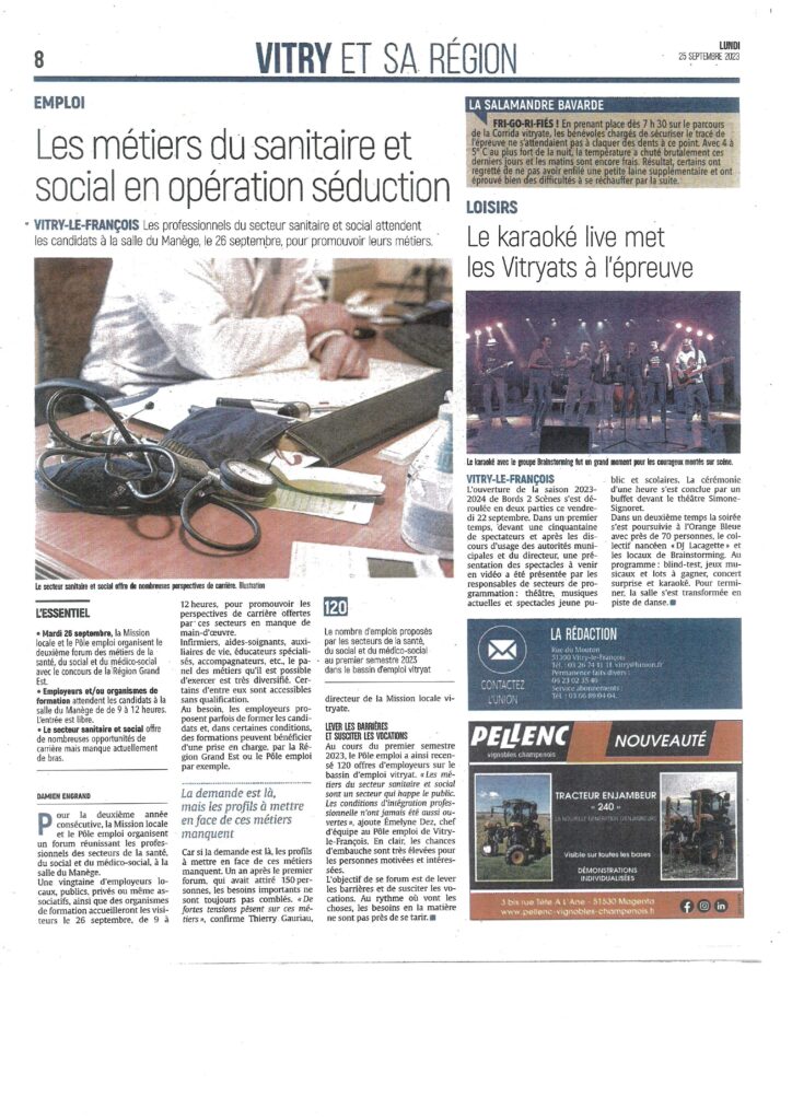 Article Union - 25 sept 2023 - Forum sanitaire et social