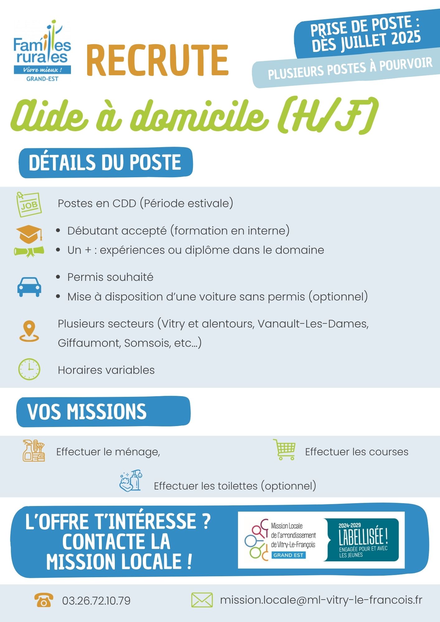 Offre d’emploi Famille Rurales
