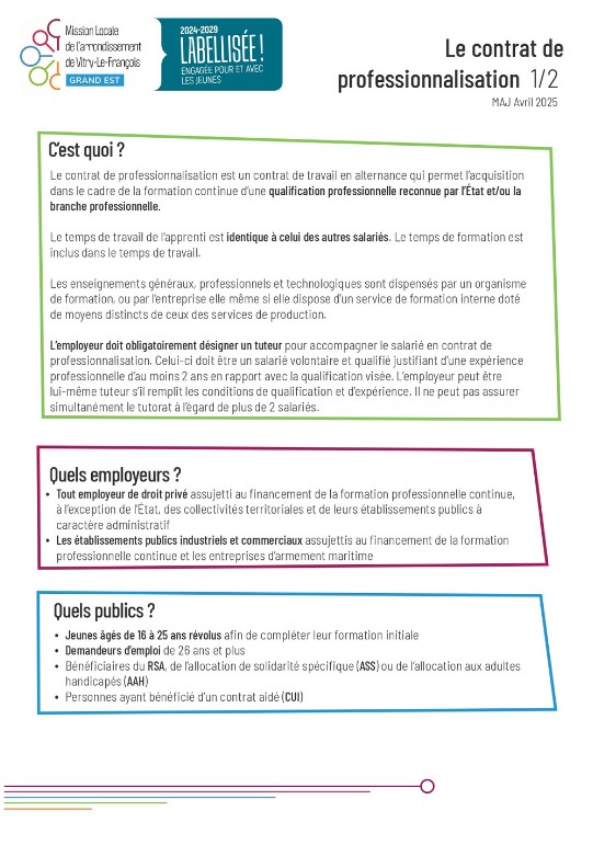 Contrat de professionnalisation